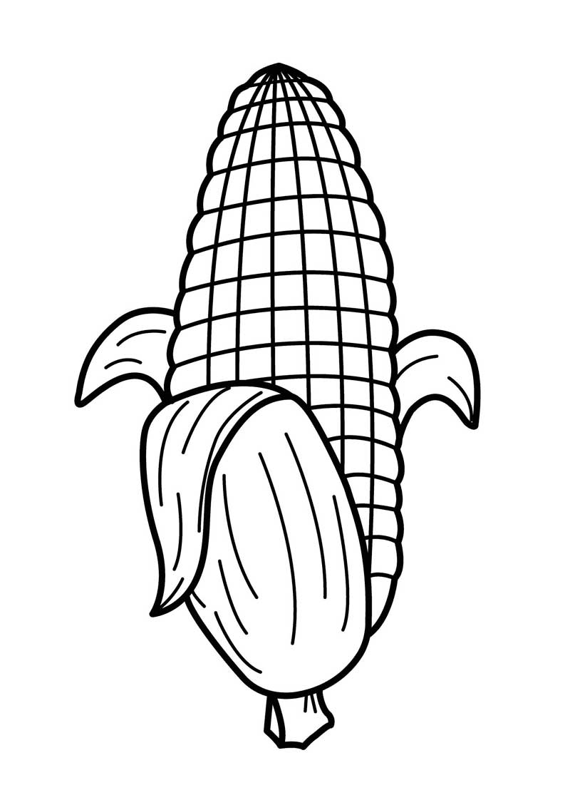 Dibujo de maíz para imprimir y colorear